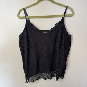 Lane Bryant Lacey Cami 18/20 Black Womens Romantic Festival Boho Peasant Grunge